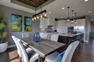 open kitchen and dining floor plan